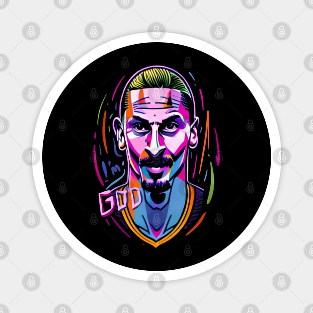 Zlatan the GOD popart caricature Magnet by BAJAJU